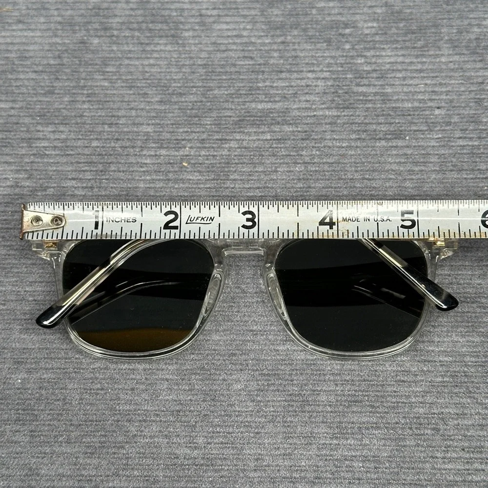 WearMe Pro Nick Sunglasses Clear Frame Green G15 Lens Square W 52-20-145 CLRG15